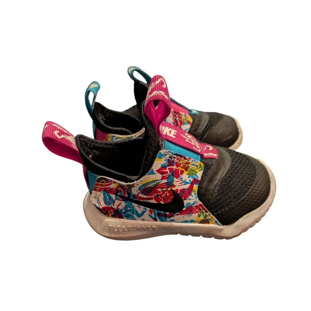Nike Flex Runner Fable Fable Black Multi Size 3C (6689)